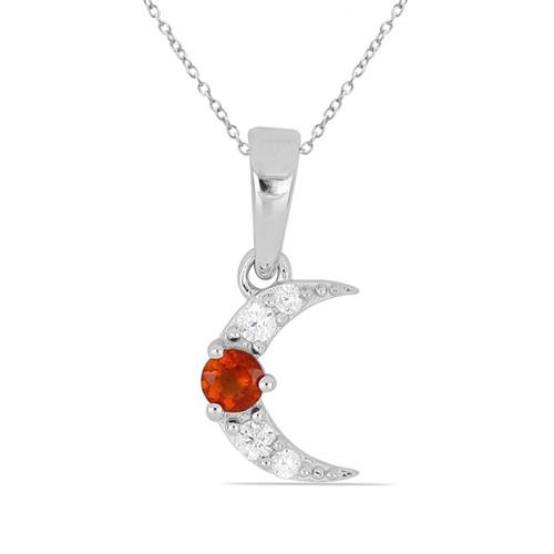 STERLING SILVER NATURAL MADEIRA CITRINE GEMSTONE CLASSIC PENDANT